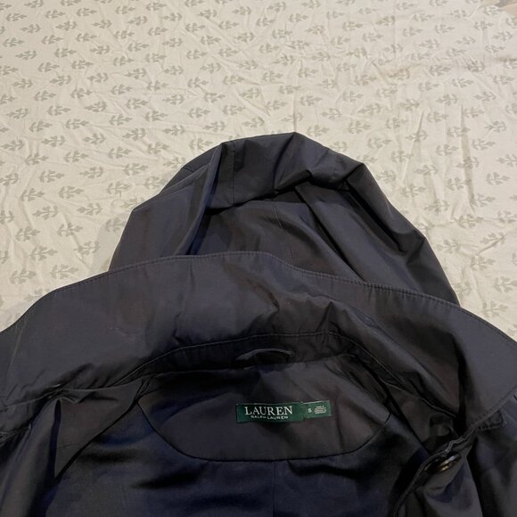 Ralph Lauren Black Waterproof Trench Coat / Raincoat Size Small - Picture 3 of 4